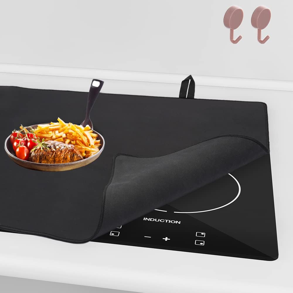 Stove Top Cover, Heat-Resistant Ceramic Glass Protector Mat for Electric & Induction Stoves