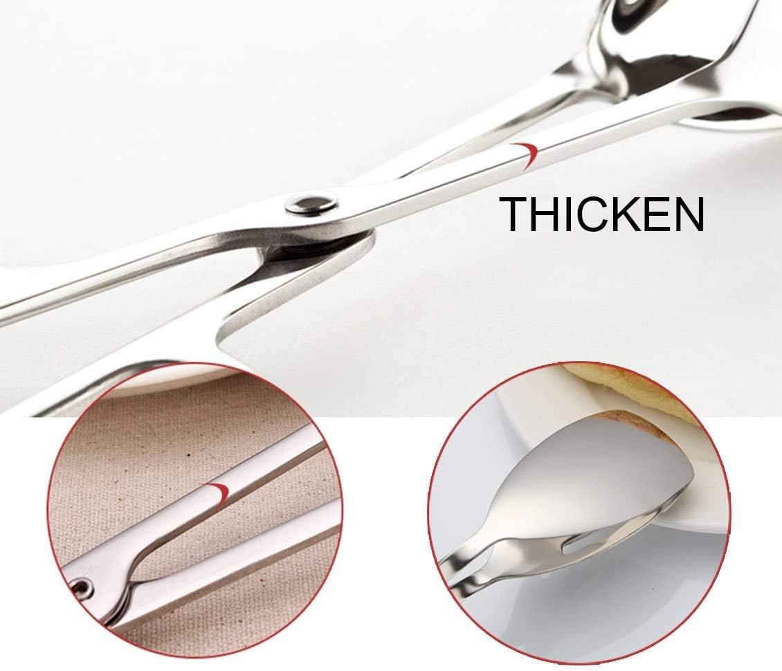 KEBE 2-Pack Stainless Steel Serving Tongs for Salad, Cake, Bread