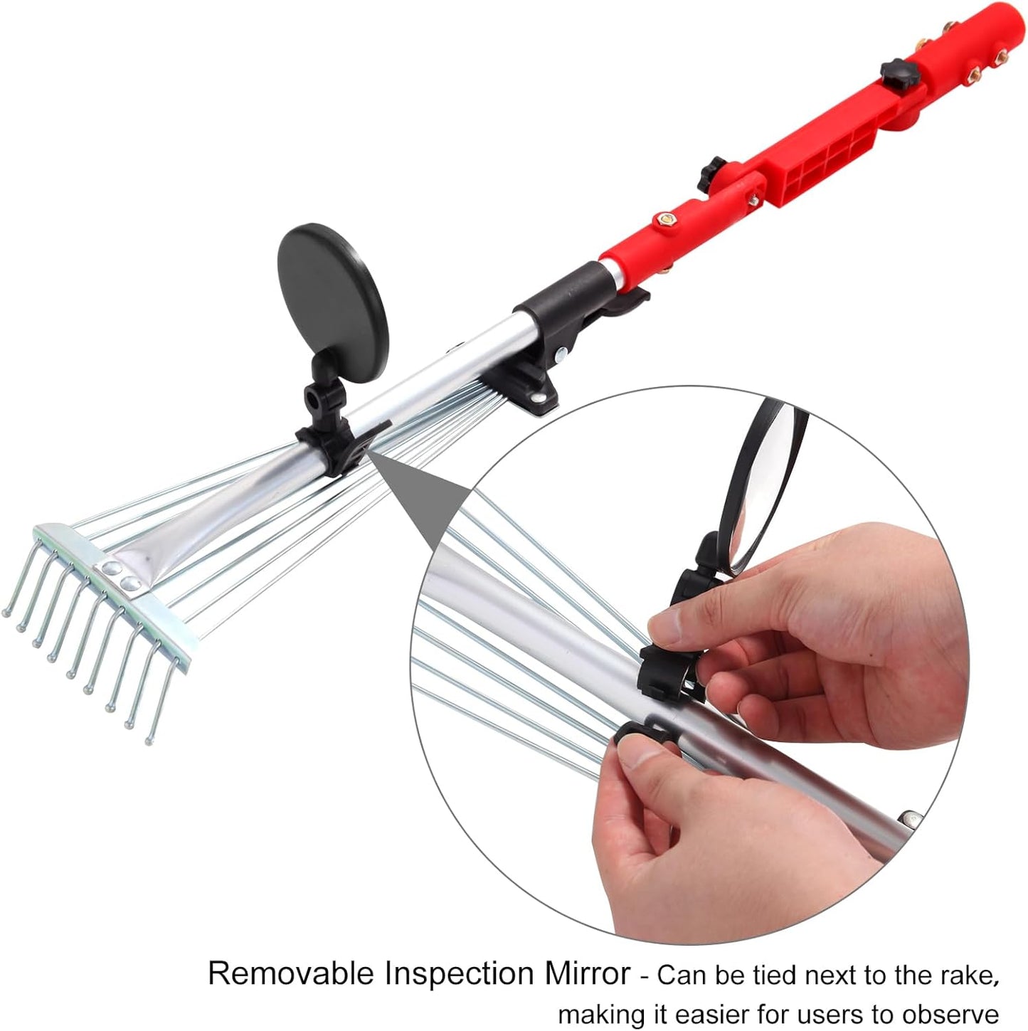 Gutter Cleaning Tool with Rake & Mirror (Pole Not Included)