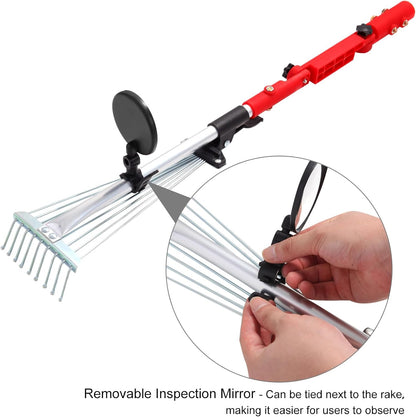 Gutter Cleaning Tool with Rake & Mirror (Pole Not Included)