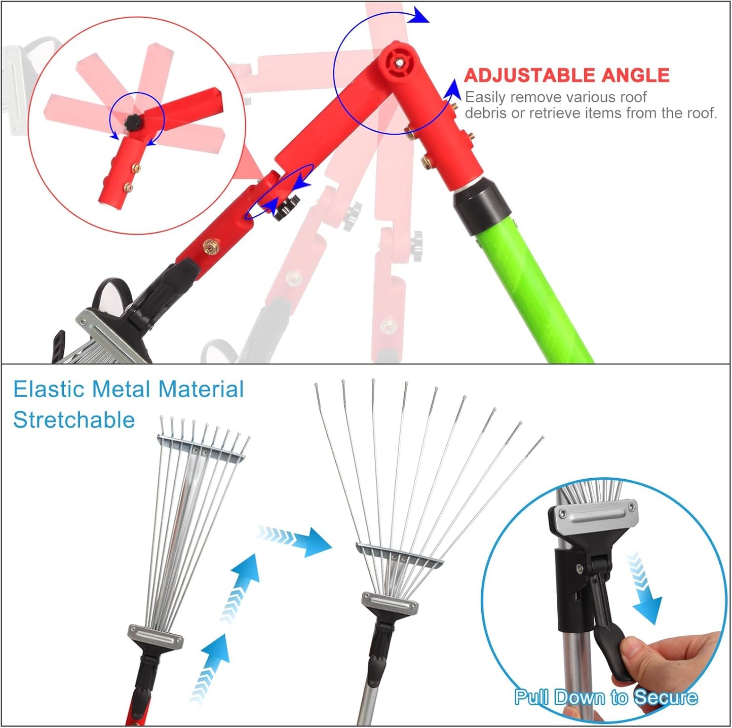 Gutter Cleaning Tool with Rake & Mirror (Pole Not Included)